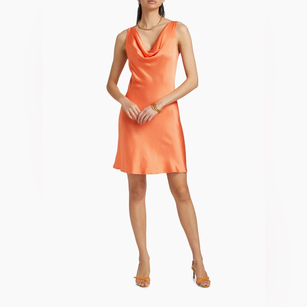Rails Indra Satin Cowlneck Minidress. Size Large. $248 retail.